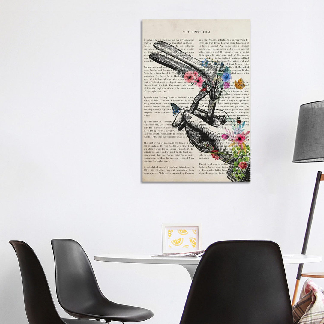 Speculum with Flowers by Aged Pixel - Wrapped Canvas Graphic Art
