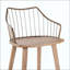 Tabouret de bar à hauteur fixe avec pivot, repose-pieds en métal