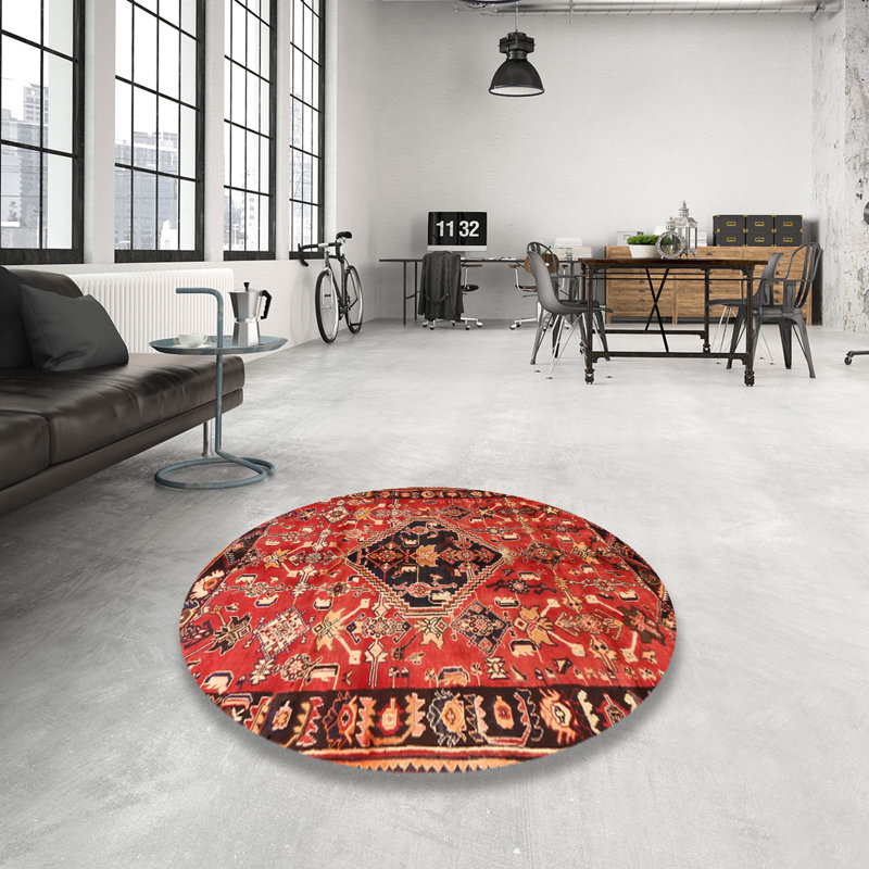 Tapis rouge à motif sud-ouest, Rond 6 pi