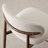 25.5” Modern Chenille Counter Stools With Barrel Back And Wood-Look Metal Legs, Set Of 4-1671185247