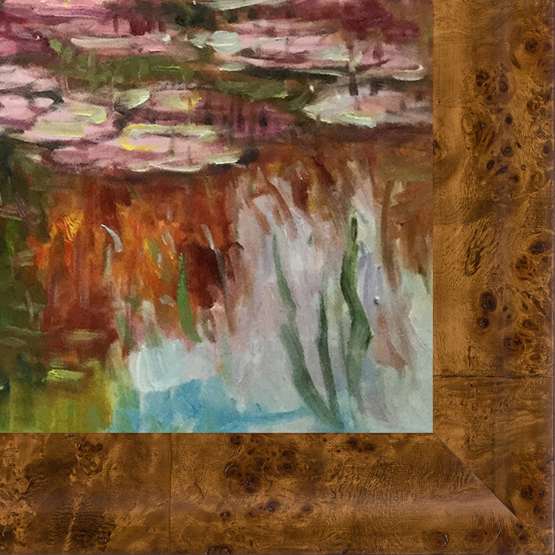 «Water Lilies» par Claude Monet - Reproduction d'art sur toile encadrée, H 25,75 po x l 29,75 po x P 2 po