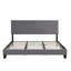 Size Bed Frame With Button Headboard, Upholstered In Grey Linen Fabric, No Box Spring Needed, Wood Slat Support, Easy Assembly Reliable Framework Structure