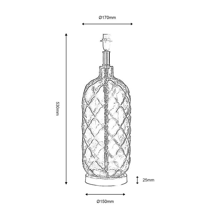 Pesa Glass Lamp Base Lamp, Smoked
