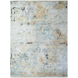 Abstract Area Rug in Blue/Yellow/Gray/Black