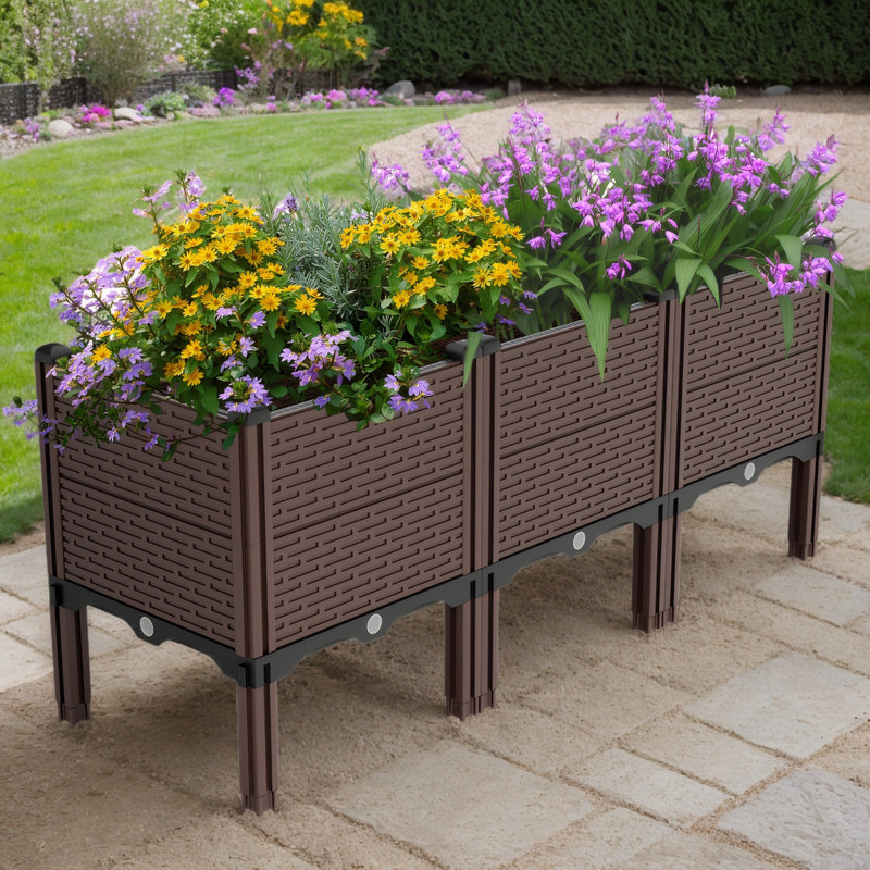Jardin surélevé 47,2 x 15,7 x 19,6 po avec drainage et grande capacité