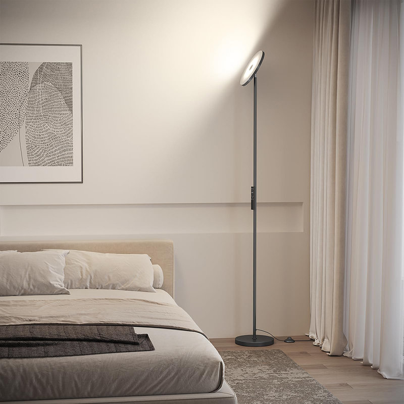 Lampe sur pied à DEL super brillante avec télécommande, Noir