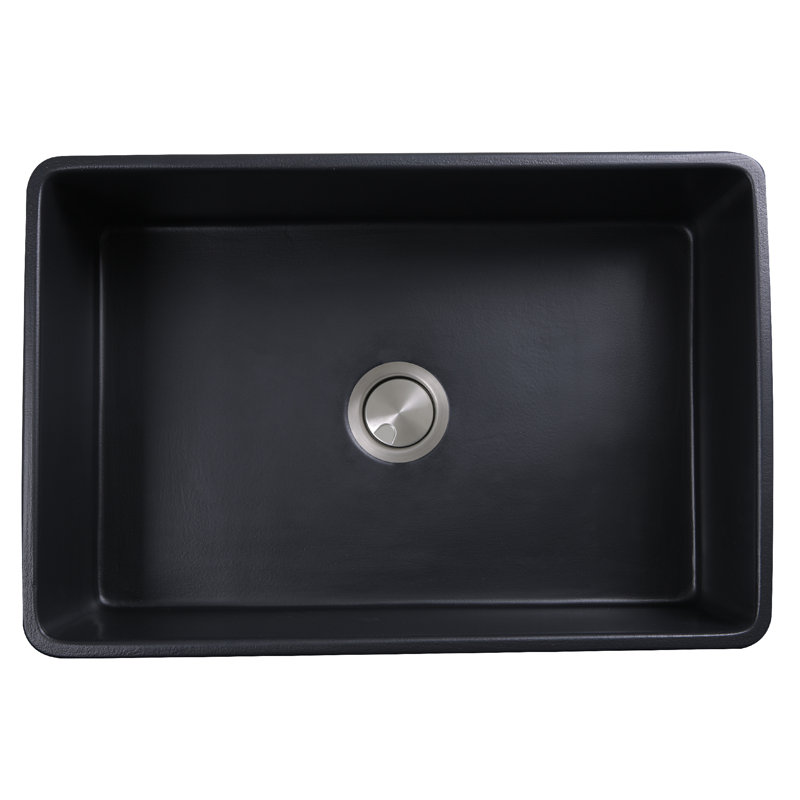Vineyard 29.75'' L Single Basin Kitchen Sink, Matte Black