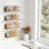 Ensemble de 4 étagères à épices en bois avec 24 pots à épices, 386 étiquettes d'épice, marqueur à craie et entonnoir, multi-usage pour porte d'armoire et fixation murale