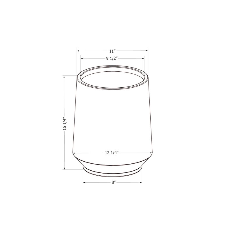 Pot à fleurs en plastique Dalya, Orange, H 19,5 po x l 16,25 po x P 16,25 po