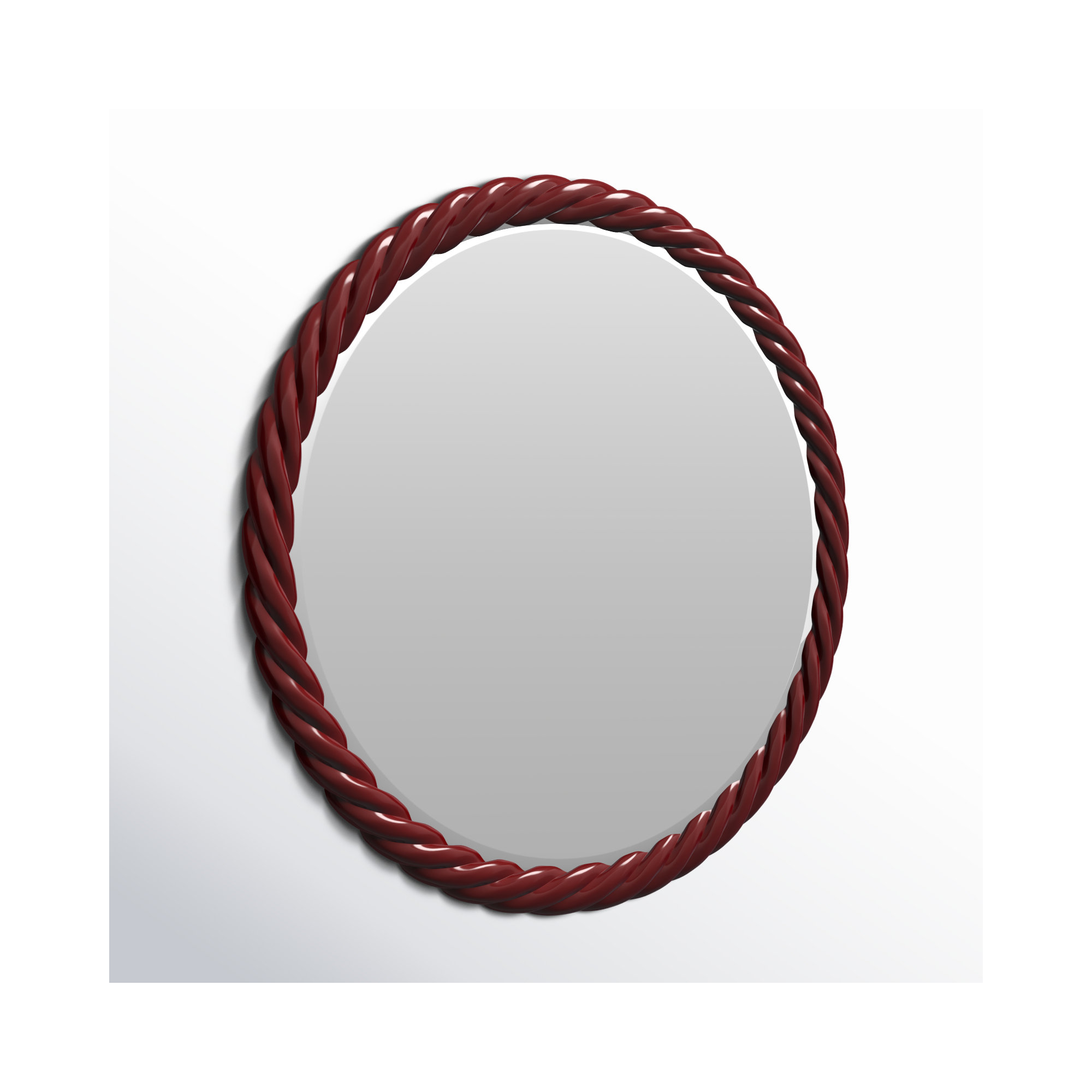 Mara Round Mirror, Burgundy