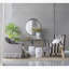 Miroir de 36 po x 39 po de style classique avec forme ronde et cadre d'inspiration baroque pour salle de bain, console de vestibule posée contre le mur