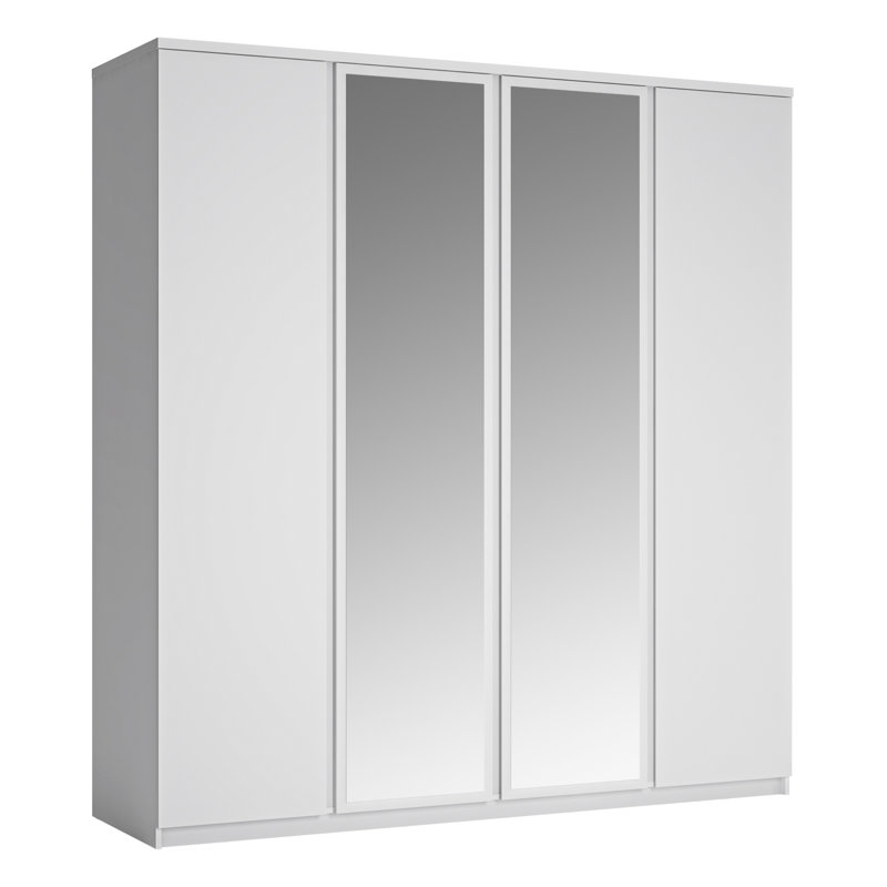 Canizales 4 Door Manufactured Wood Wardrobe, White