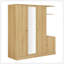 Armoire 4 portes avec tablettes, tiroirs et miroir pleine grandeur-325530832
