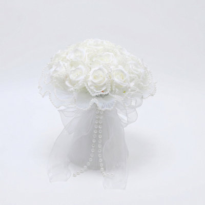 9 Inch Bridal Wedding Bouquet, Artificial Rose Bouquet For Tossing, Suitable As A Gift For Bride, Bridesmaids, Weddings, And Valentine's Day