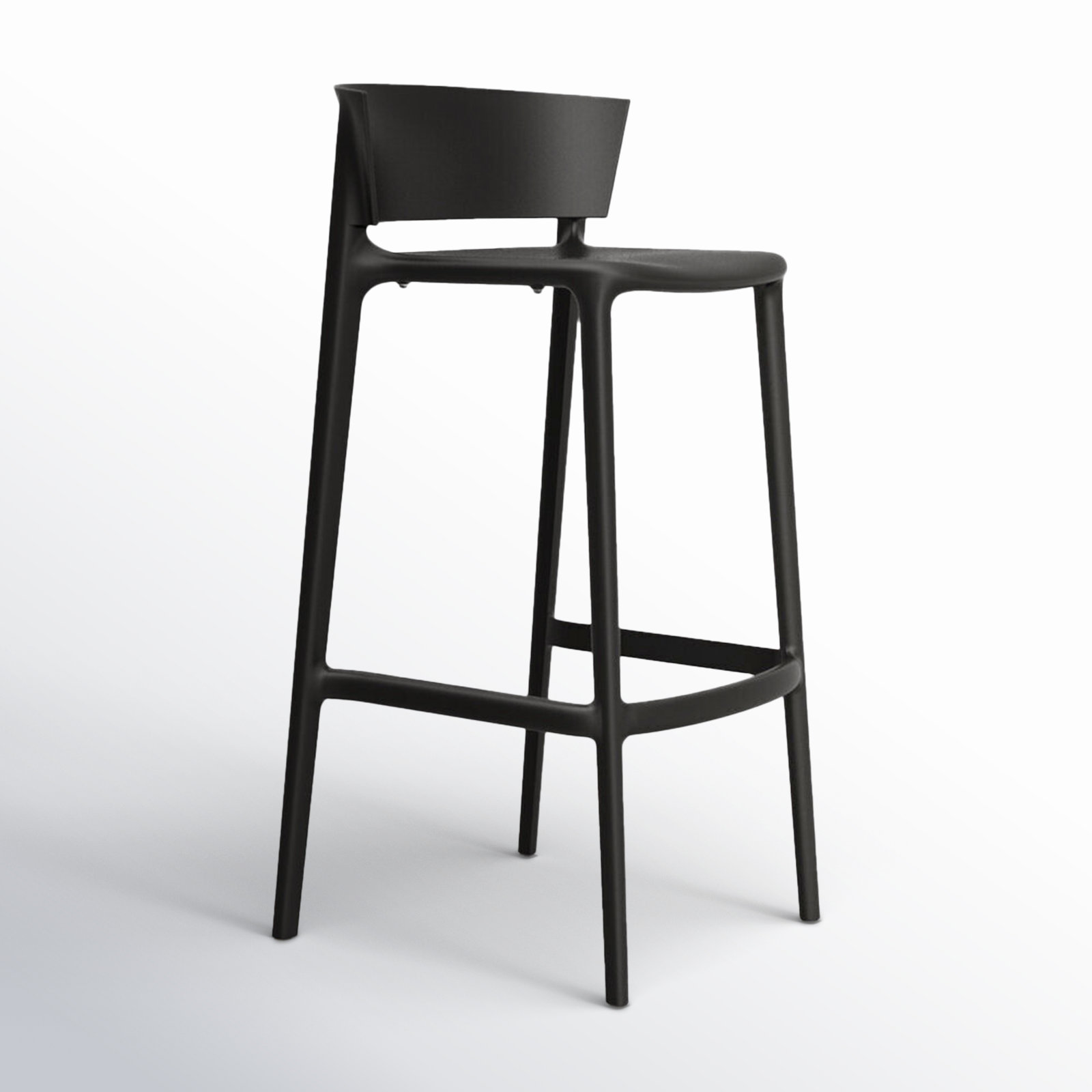 Vondom Africa Patio Bar Stool, Black, Bar Stool (30" Seat Height)