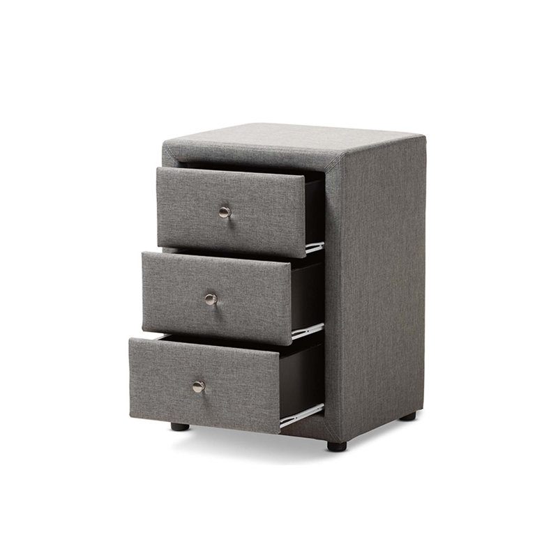 Table de chevet 3 tiroirs Caden Jonesy, Gris