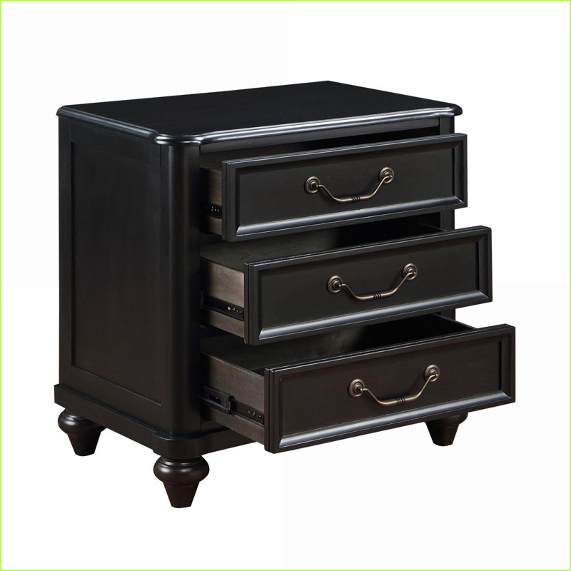 Table de chevet 3 tiroirs Charcoal