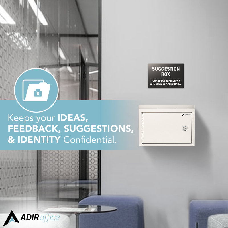 Medium Size Steel Multi-Purpose Secure Drop Box, White
