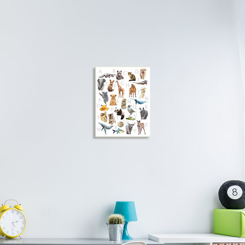 Animaux de l'alphabet traditionnel ABC - impression, Plaque murale, H 15 po x l 10 po