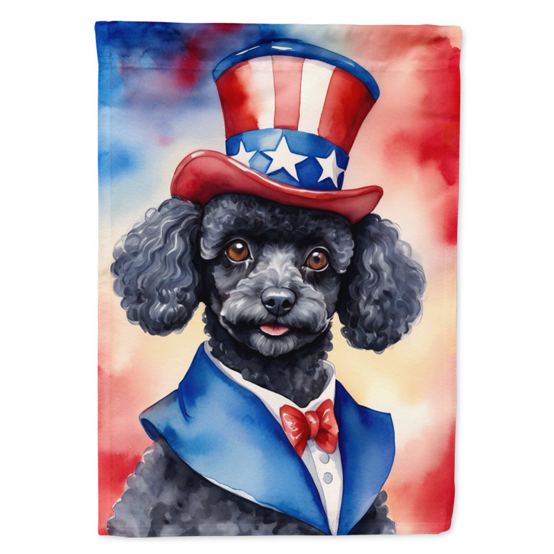 Drapeau patriotique du jardin américain, Black Multicolor Poodle