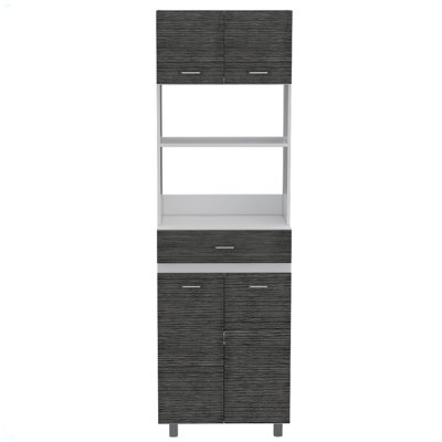 Pembrooke 2-Shelf 1-Drawer Microwave Pantry Cabinet