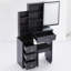 Ensemble de coiffeuse de chevet compact avec miroir à DEL tactile et rangement-2047033084