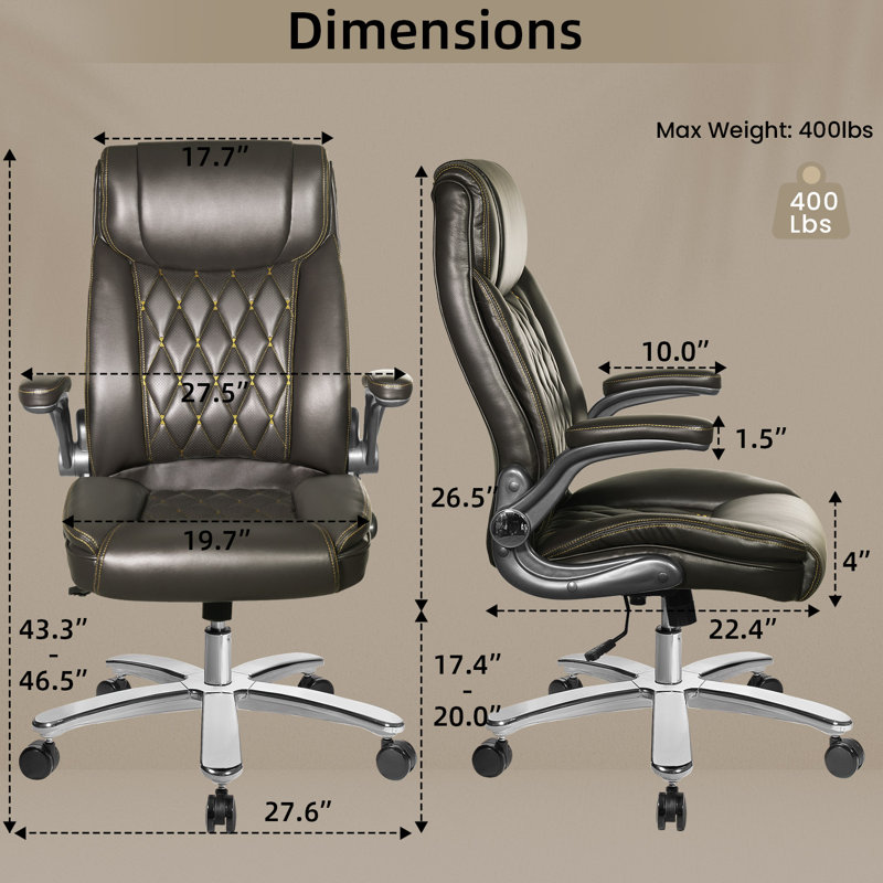 Fauteuil de direction en similicuir Ruston, Brun