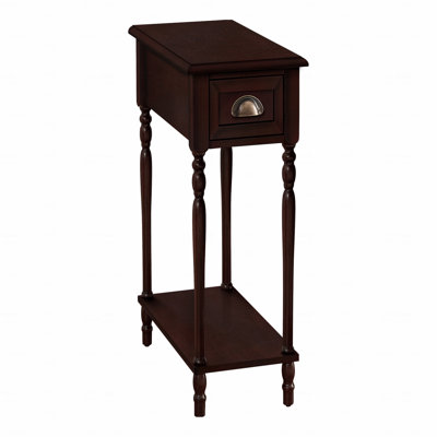 Accent Table, 2 Tier, Side Table, End, Narrow, Nightstand (Bedside Side Table), Lamp, Storage Drawer, Traditional