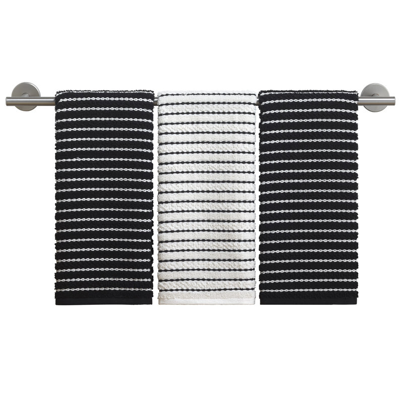 Izod Westport 3-Piece Kitchen Towel Set, Black