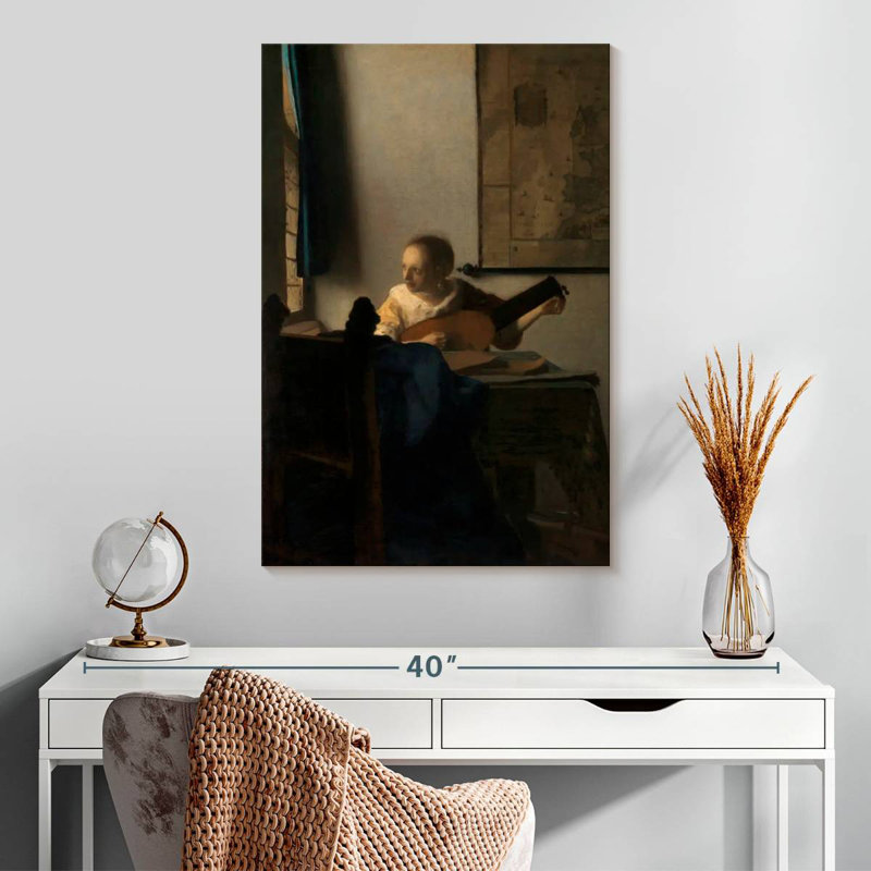 Jeune femme avec un luth 1662-1663, H 30 po x l 20 po