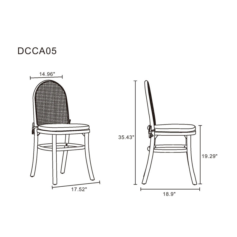 Chaise de salle à manger rembourrée Paragon, Noir/gris