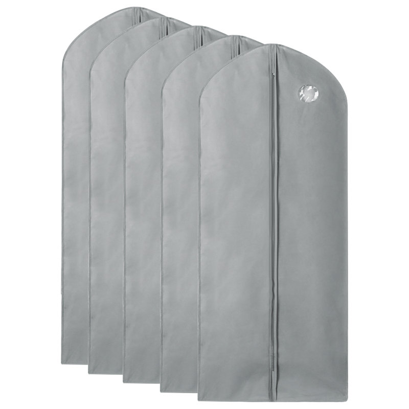 Rivington Fabric Garment Bag, 50.39" H x 23.62" W x 1.00" D, Grey