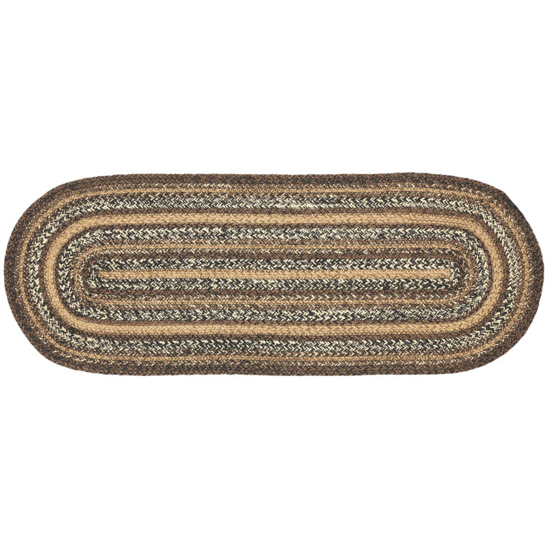 Birtwhistle Geometric Oval Table Runner, Chestnut Brown/Country Black/Dark Tan