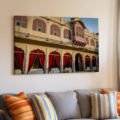Canvas A Stunning Architectural View Of A Traditional Indian Palace Showcasing Wall Art Intricate Carvings And Ornate Details The Fa Canvas Wall Art