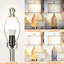 Ensemble de lampes de table en verre 25 po Coastal Art avec prise USB-C et CA, veilleuse intégrée, ampoules DEL incluses-124582014