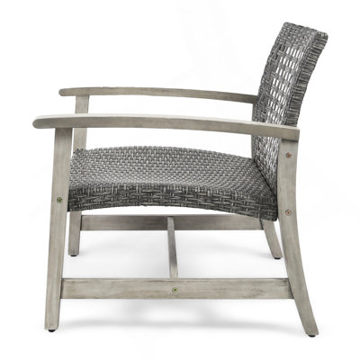 HAMPTON WOOD + WICKER CLUB CHAIR  (Set of 2)