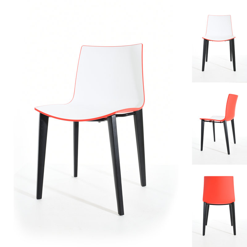 Sigman 17.7'' H Side Chair, Red/White