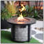 Foyer d'extérieur au propane, foyer au gaz carré Stonecrest pour patio extérieur, table au feu au propane en béton avec foyer à pierres de 50 000 BTU avec pierres de lave, couvercle imperméable