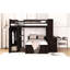Lit mezzanine double avec lit simple Comprend des tablettes, un bureau et une armoire. Fabrication. Maximisez l'espace. Pas de sommier tapissier. Finition l 94,8 po x l 78,7 po x H 65 po. Vient d'optimiser l'utilisation de l'espace. Bois massif-1677128732-1677128734