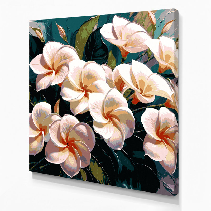 Art mural sur toile Botanical Plumeria, H 12 po x l 12 po