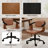 Marcus 360°Swivel Faux Leather Upholstered Home Office Task Desk Chair-951124318