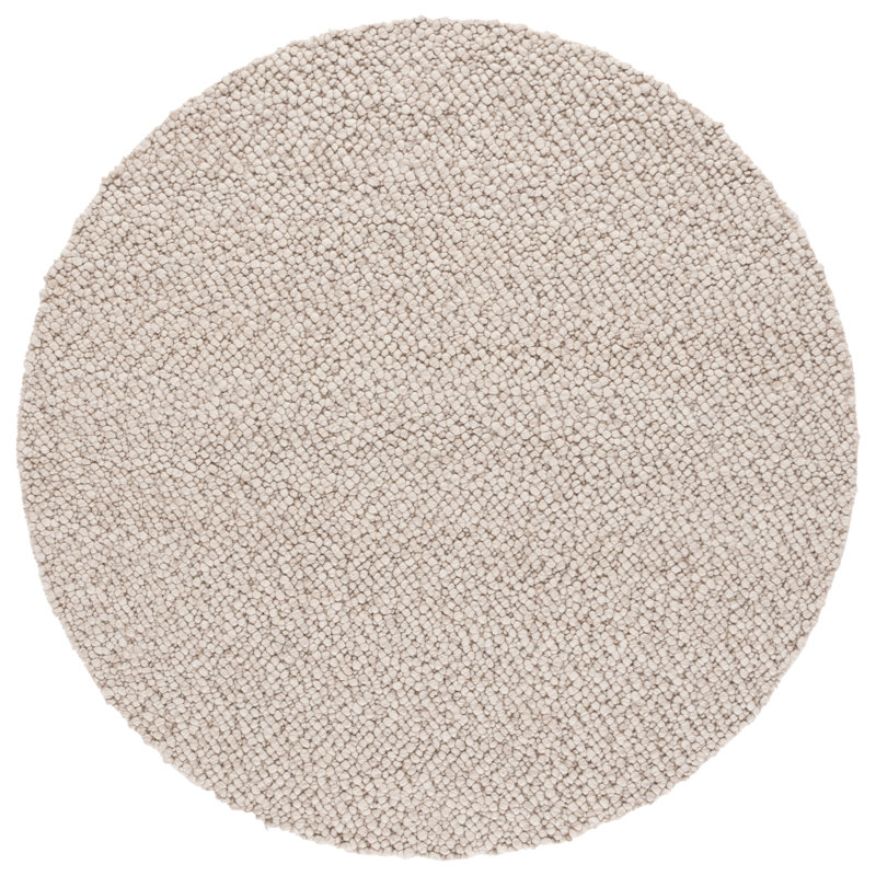Natura Hand Woven Wool/Viscose/Cotton Rug in Beige/Taupe, Round 6'