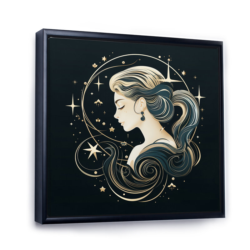 Astrologique Stargazer VI sur toile, H 36 po x l 36 po, Cadre flottant noir