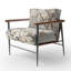 Fauteuil d'appoint rembourré Beige blanc Dogwood Peacefulness-744320785