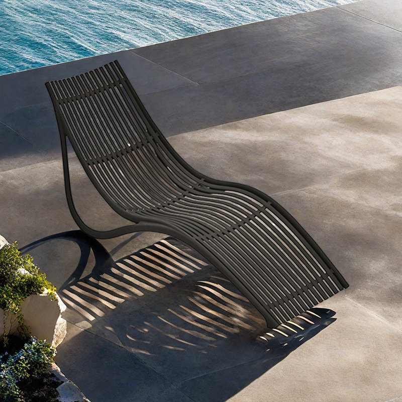 Outdoor leisure pool lounge chair, Black