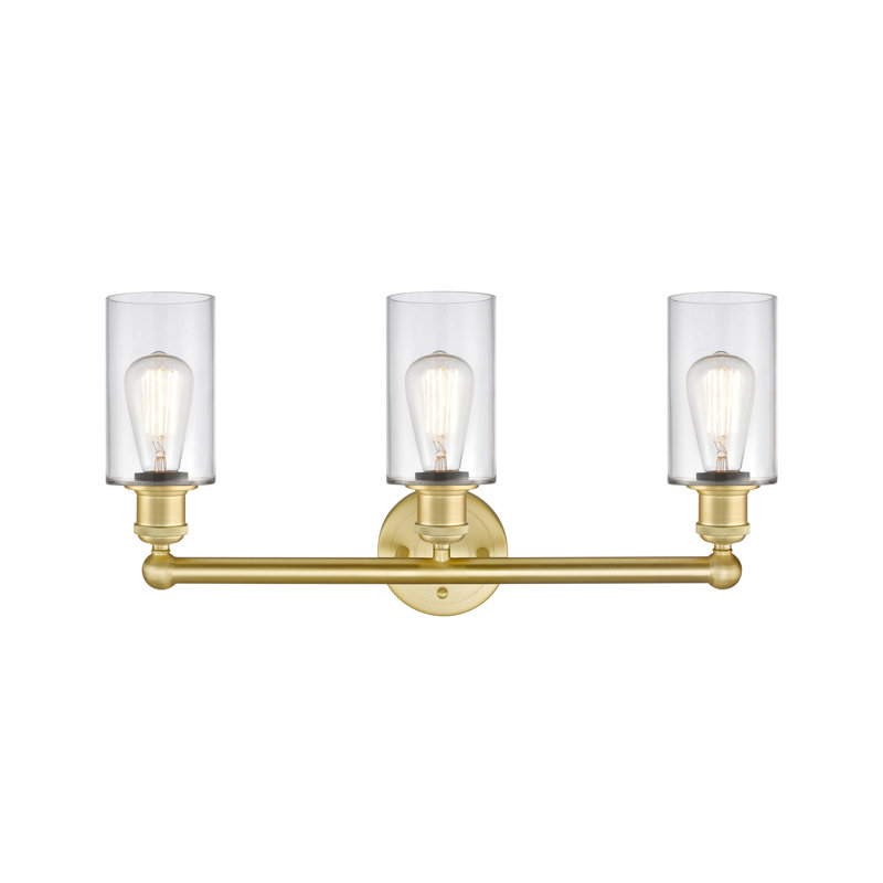 Caldello 3 - Light Dimmable Vanity Light, Clear, Satin Gold
