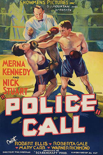 « policière call », affiche rétro, H 36 po x l 24 po