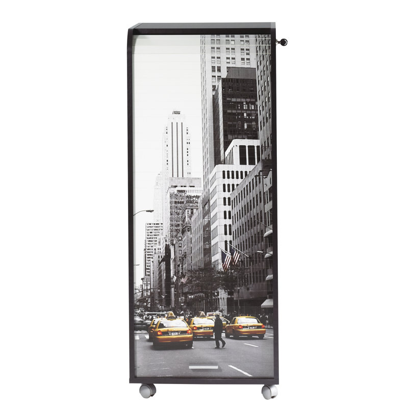 Graziella 1 -Door 3 -Drawer Filing, Black NY Street Scene