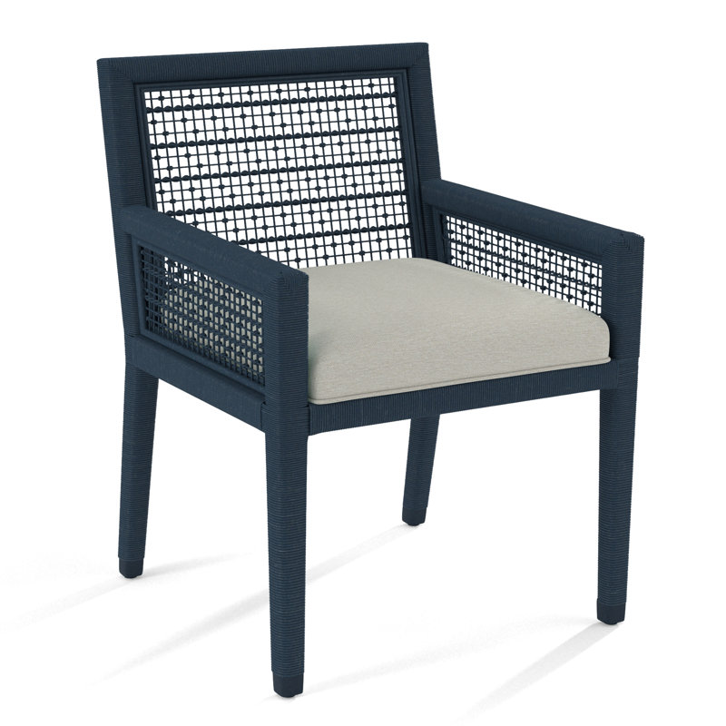 Pine Isle Arm Chair, Denim Stripe, 0206-61, Navy