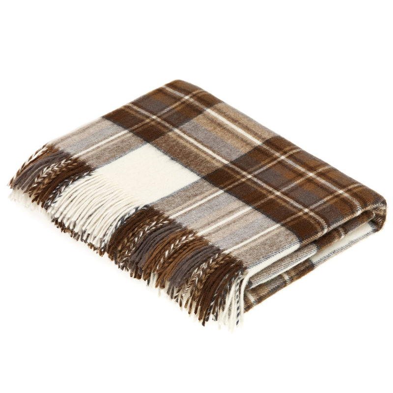 Jeté en laine mérinos Tartan